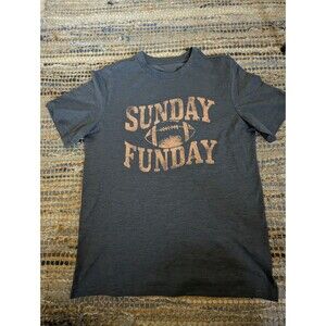 Sunday Funday Graphic Tee Grey Large Football Sporty Weekend Casual Athletic